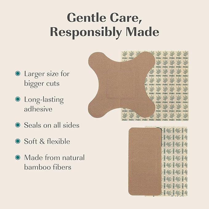 FEBU Eco-Friendly Large Bamboo Bandages | PFAS Free Bandages - Image 4