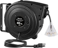 WILAWELS12 Gauge Retractable Extension Cord Reel, 45 FT 12AWG/3C SJTOW Heavy by Wilawels