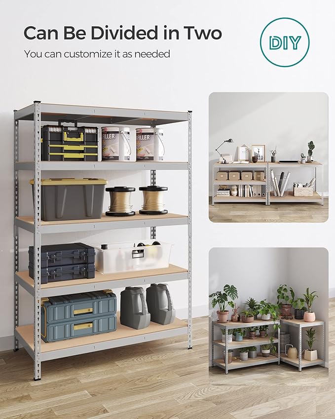 SONGMICS 5-Tier Storage Shelves, Load 2310 lb, Garage Storage, Boltless Assembly - Image 7