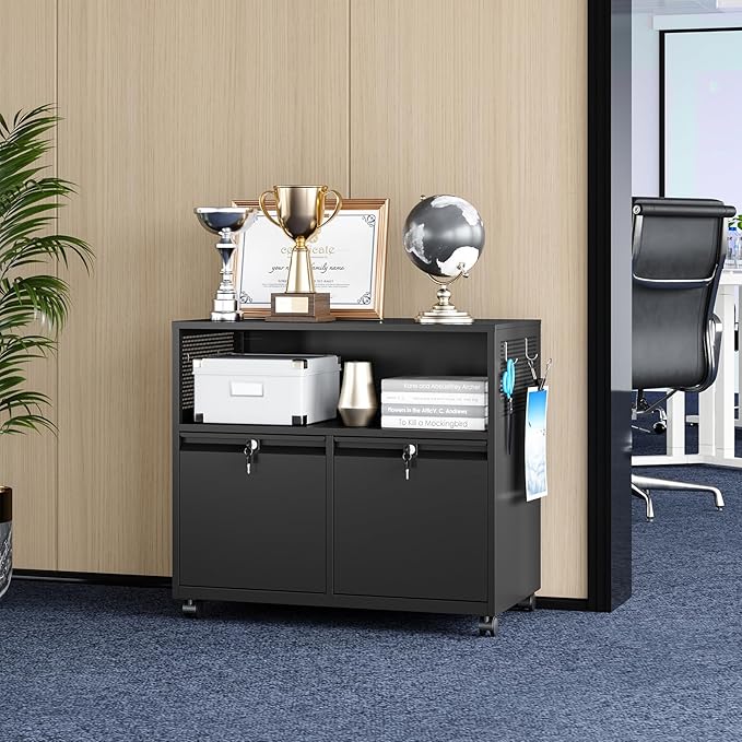 2 Drawer File Cabinet, Rolling File Cabinet - Image 4