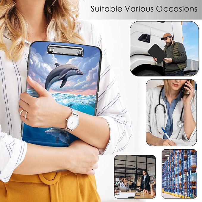 Clipboard with Storage, Office Supplies Nursing Clipboards Folder with Pen - Image 4