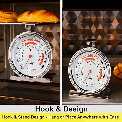 3.5" Oven Thermometer 100-600°F Kitchen Cooking Thermometer Instant Read - Image 2