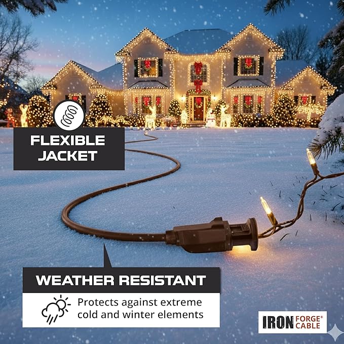 Iron Forge Cable Outdoor Brown Extension Cord 100 ft - Image 3