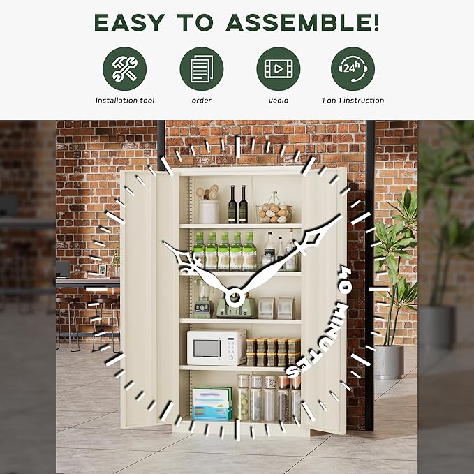 Greenvelly Metal Garage Storage Cabinet - Image 5