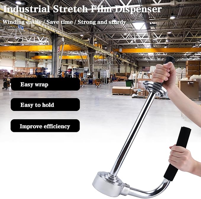 Industrial Stretch Wrap Dispenser – Adjustable 12-20 Inch Shrink Wrap Handle - Image 6