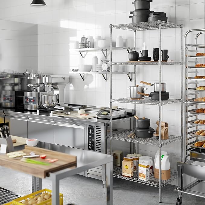 24" Deep x 30" Wide x 86" Height Wire Shelving Kit | 5-Tier | NSF Commercial - Image 7