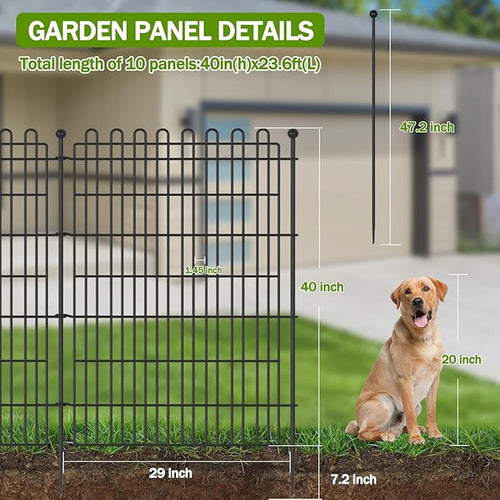 10 Panels No Dig Decorative Garden Fence - Image 2