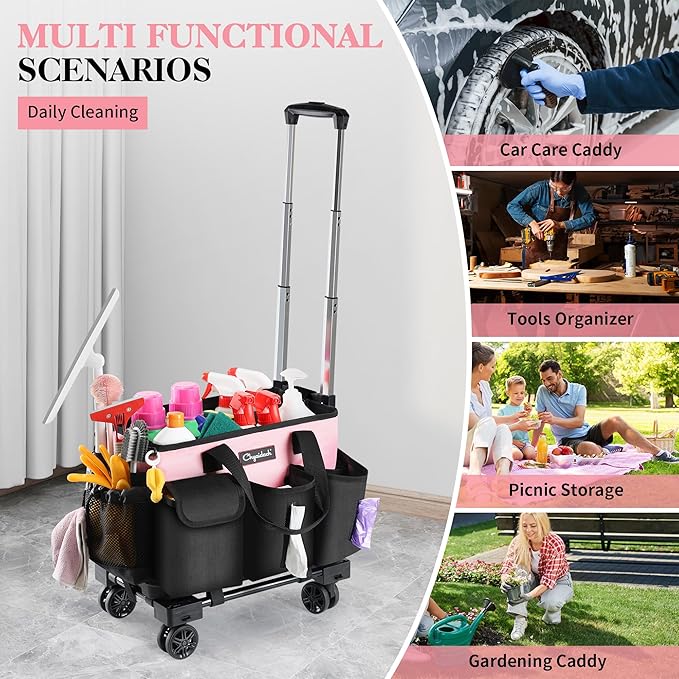 Rolling Cleaning Caddy, Cleaning Supplies Organizer - Image 7