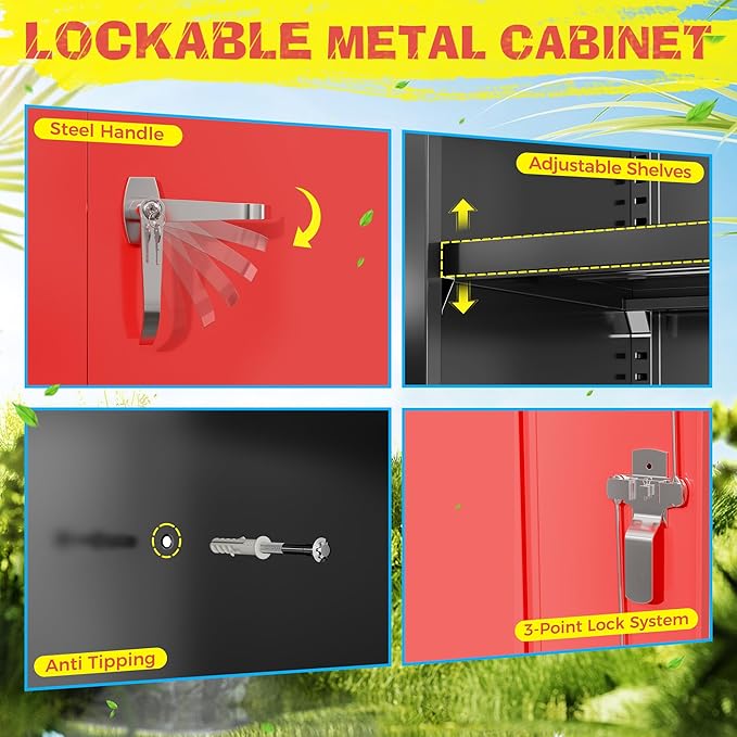 Pataku Metal Storage Cabinet, File Cabinets - Image 5