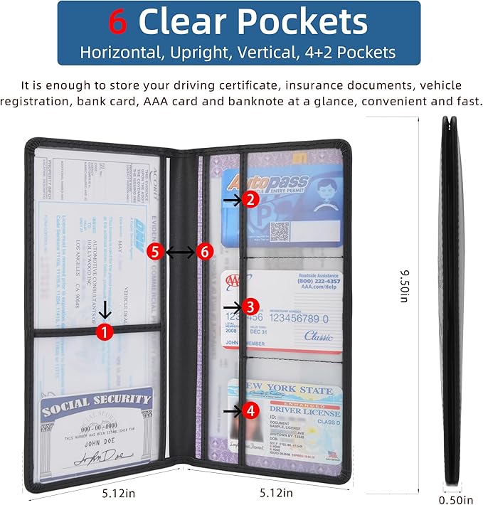 Car Registration and Insurance Holder Glove Box Folder-Premium Car Folder - Image 2