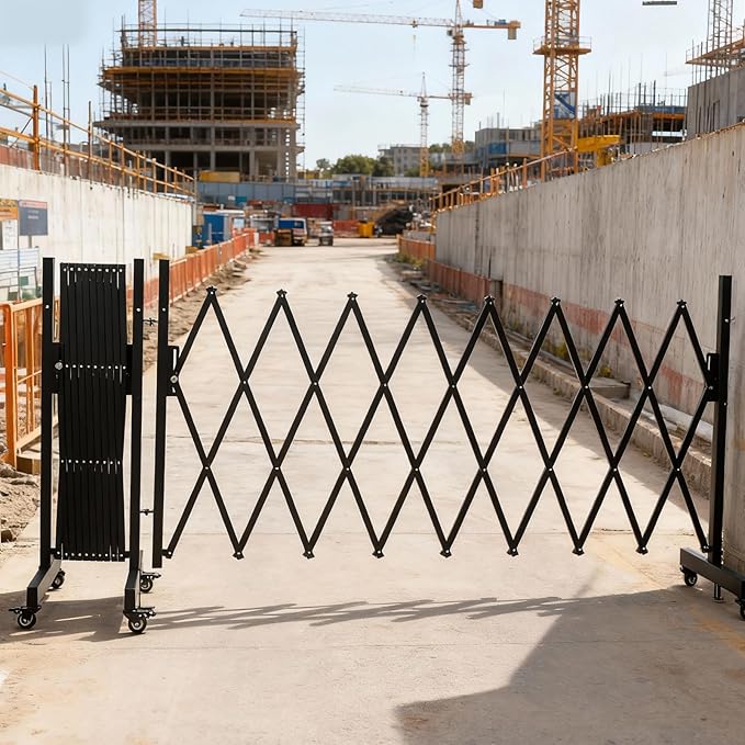 18 FT 44" High Industrial Metal Expandable Barricade，Retractable Traffic Fence - Image 2