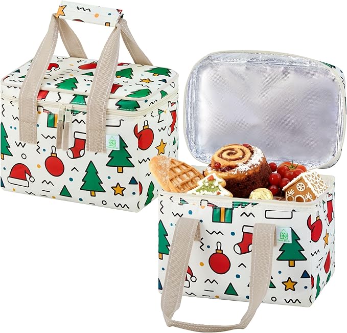 VENO 2 Pack Christmas Insulated Lunch Bag by Veno