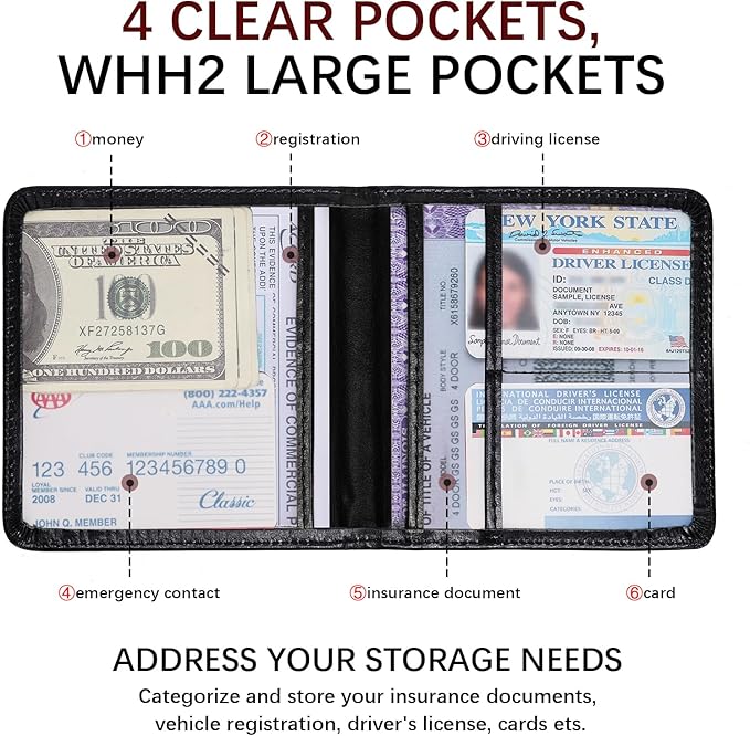 2-Pack Car Registration and Insurance Holder, Car Organization Vehicle Document - Image 5