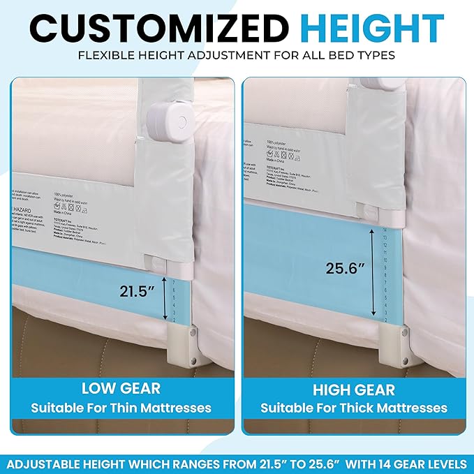 TotCraft FlexGuard Adjustable Length & Height Bed Rail - Image 3