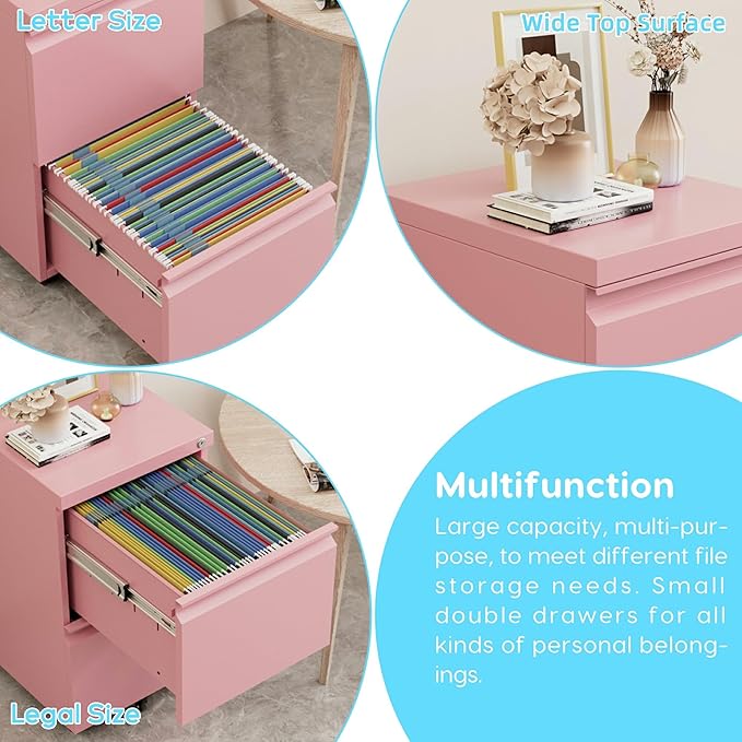 Aobabo 2 Drawer File Cabinet - Image 6