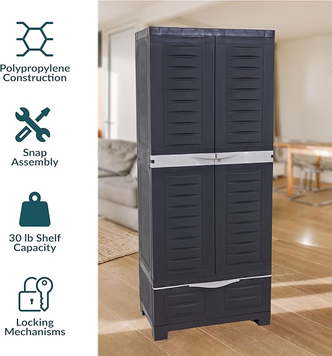 Sunnydaze Lockable Storage Cabinet - Image 4