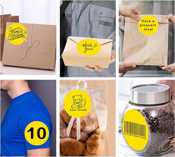 4 Inch Large Yellow Circle Thermal Labels, Self-Adhesive Round Inventory - Image 7