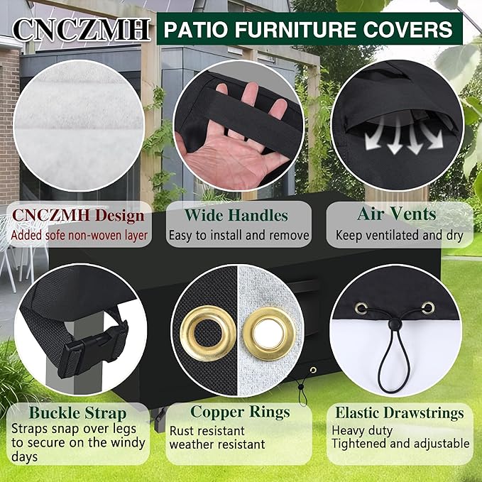 Heavy Duty Patio Furniture Covers Waterproof, 600D Outdoor Furniture Cover - Image 5