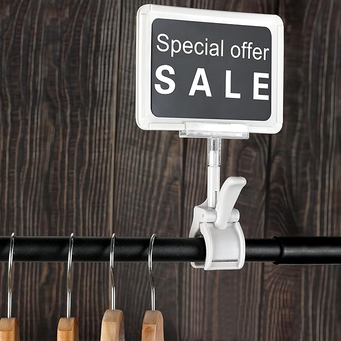 Acrylic Sign Holder with Clamp, 6 x 9 Inch Double Head Display Clips with PVC - Image 5