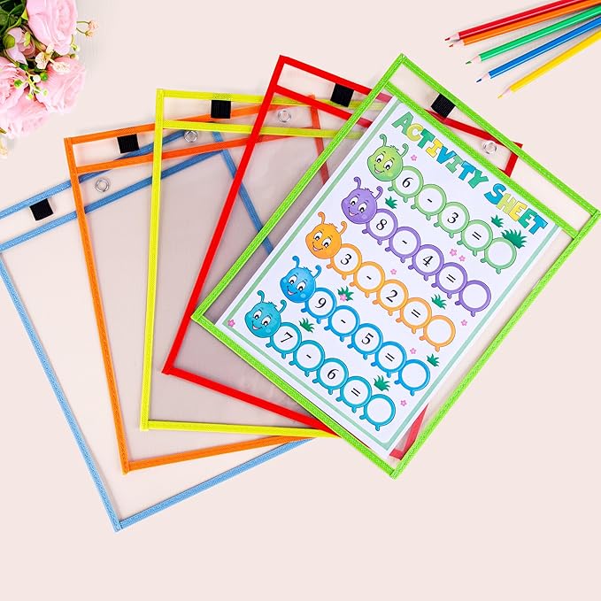 AKONEGE 5 Pack Oversized Dry Erase Pocket Sleeves - Image 7