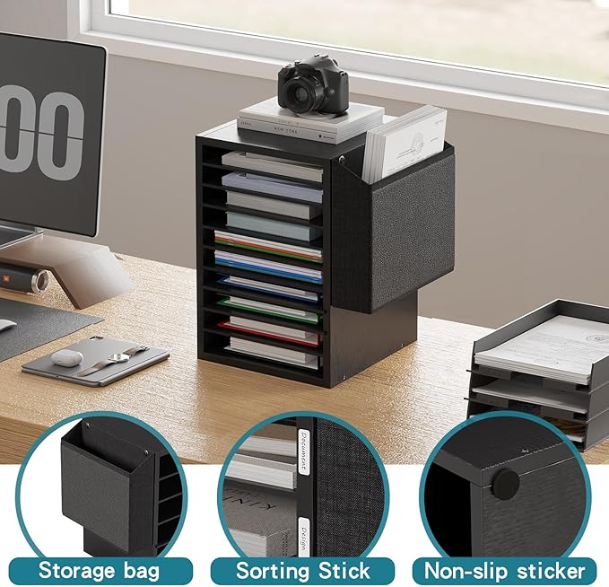 Office Mail Sorter, Wooden Paper Organizer - Image 7