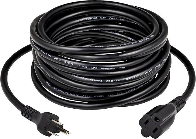 Amazon Basics Extension Cord, 25 Ft, 3 Prong Outlet Extender, Indoor Extension - Image 2