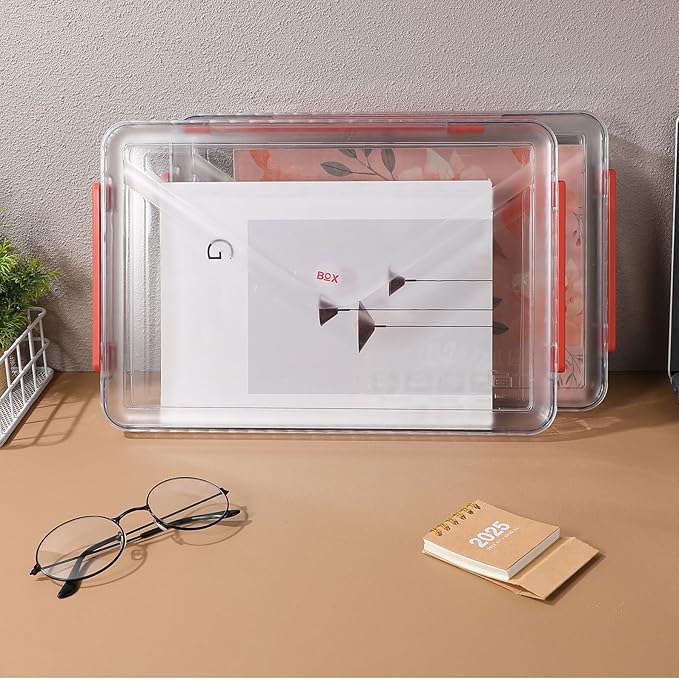2pcs Transparent Plastic File Boxes - Image 9
