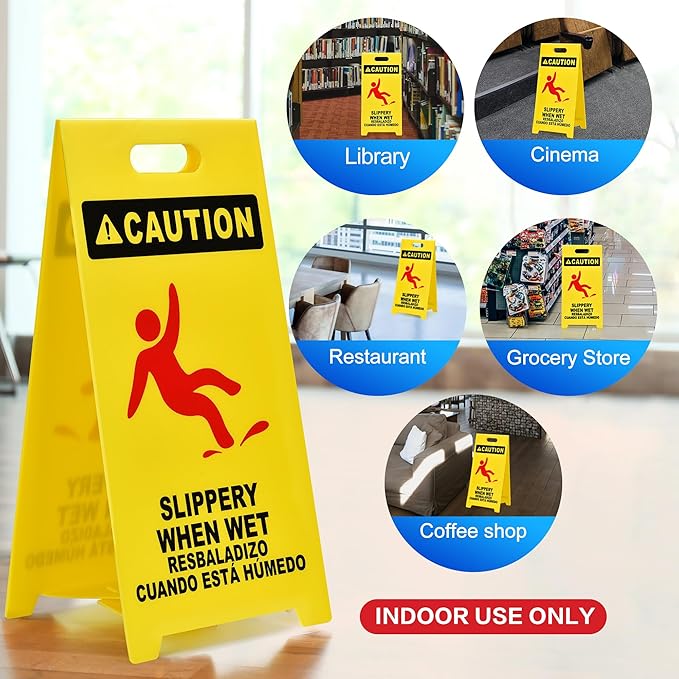 MATTHEW CLEANING 25'' Industrial Wet Floor Sign 3 Pack 2-Sided Durable - Image 6