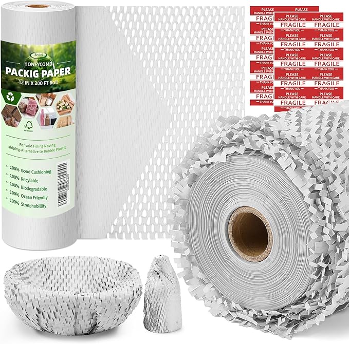 Honeycomb Packing Paper, Recyclable Moving Supplies Bubble Packing Wrap by Besitek