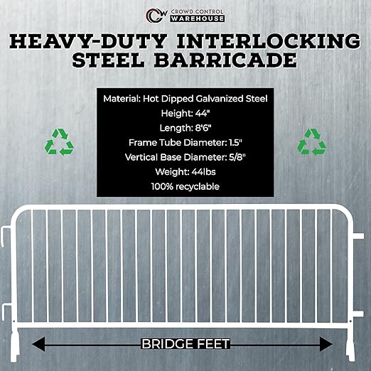 Angry Bull Barricades Metal Interlocking Steel Barricade - Image 2