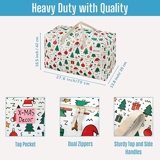 VENO 2 Pack Moving Bags and Large Christmas Decoration Storage Bins - Image 3