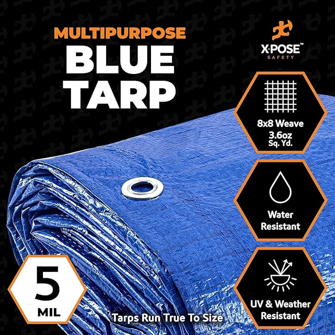 Better Blue Poly Tarp 8' x 15' - Image 2