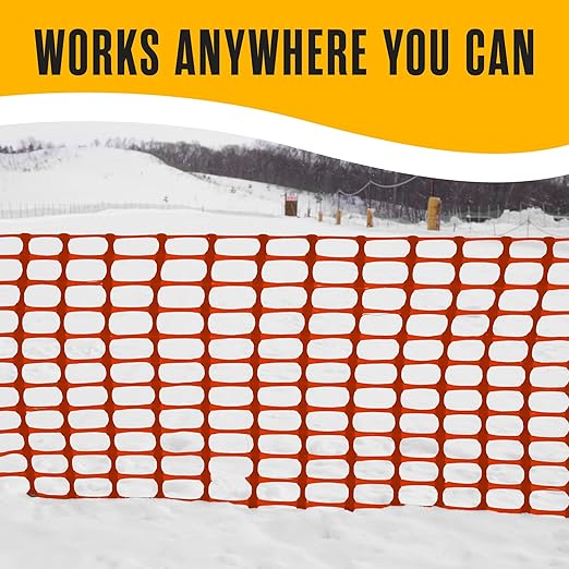 Houseables Plastic Mesh Fence, Construction Barrier Netting, 1 Roll, Garden - Image 5
