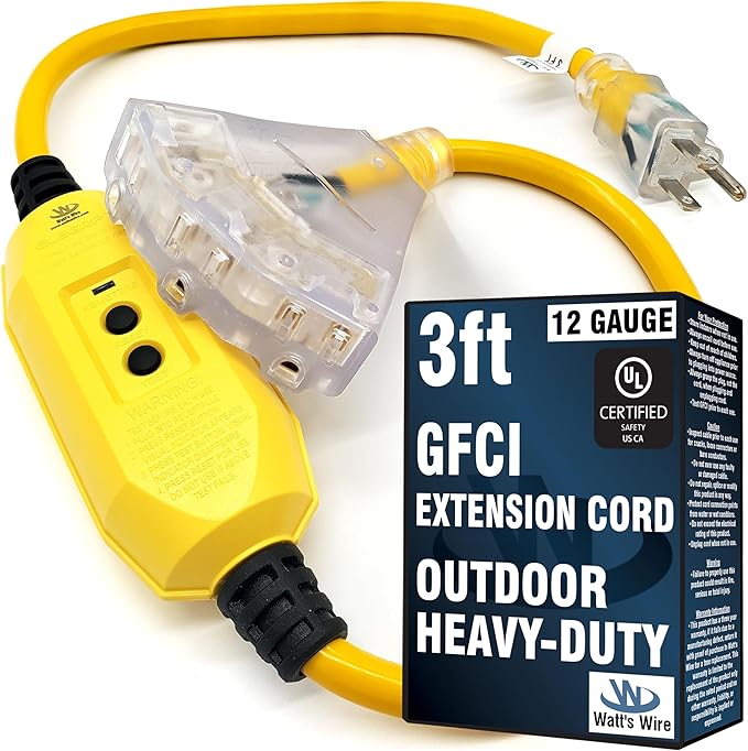 3 ft GFCI Extension Cord by WattsWire