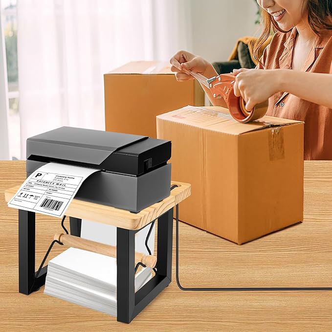 Shipping Label Holder for Thermal Printer, AHIER Wooden Thermal Label Holder - Image 6
