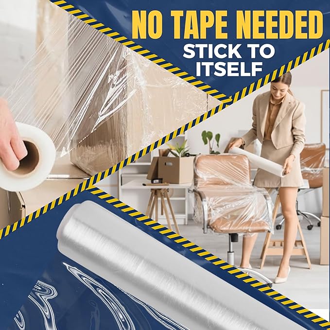 Rockin Rolls Stretch Film Wrap – 18" x 1500 FT x 55 Gauge, 1 Roll Heavy Duty - Image 6