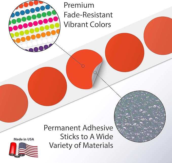 Kenco Color Coding Circle Dot Sticker Labels on a roll - Image 6