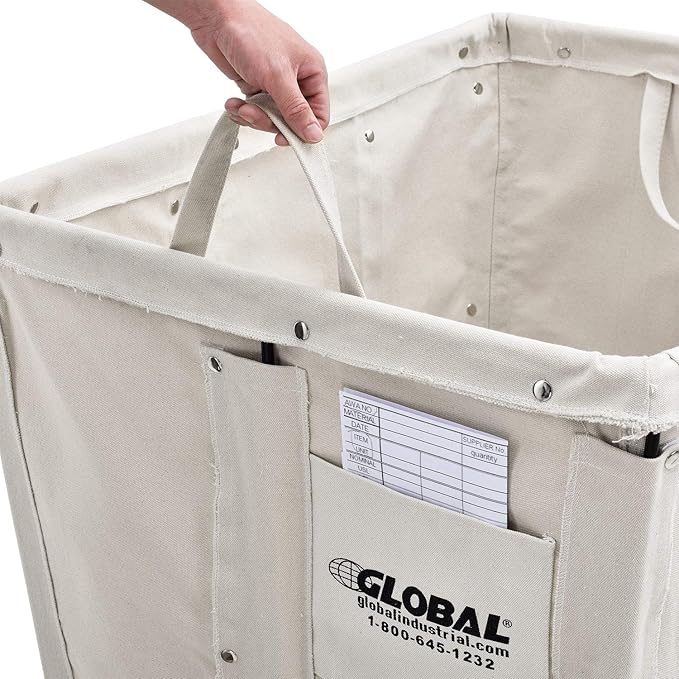 Global Industrial 16 Bushel, Canvas Basket Bulk Truck, Unassembled, Rolling - Image 8