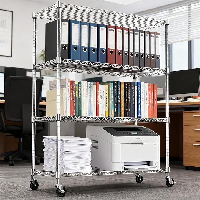 4 Tiers Shelf 1400 lbs Steel Storage Shelving Utility Shelving Unit Steel - Image 6