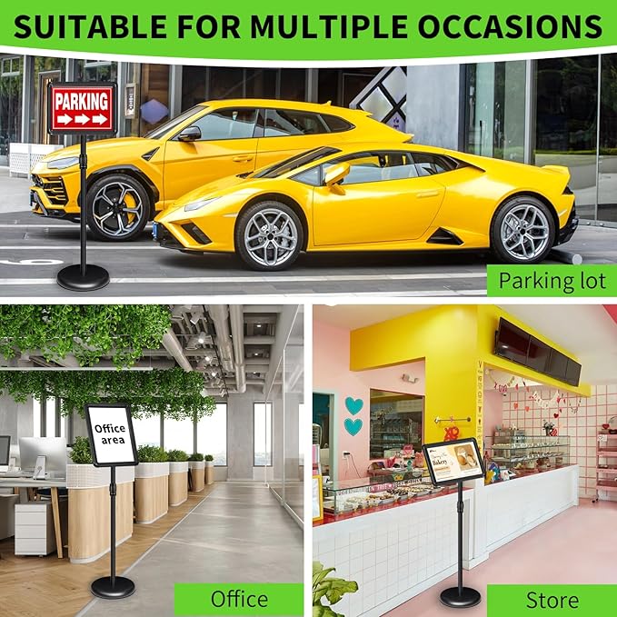 Adjustable Pedestal Sign Holder Stand 8.5''x11'', Floor Standing Poster Sign - Image 9