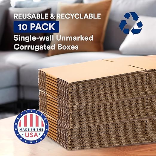 BOX USA Moving Boxes Medium 18"L x 14"W x 12"H 10-Pack - Image 3