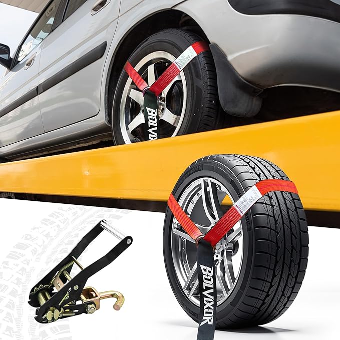4 Pack Car Tie Down Straps for Trailers 2" x 96" - Image 6
