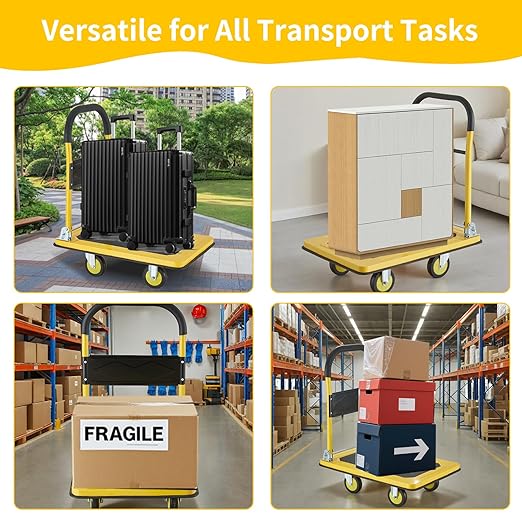 Foldable Push Cart Dolly, Heavy Duty Flat Bed Cart - Image 7