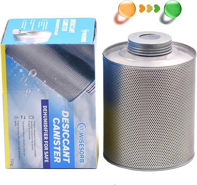 750 Grams Gun Safe Dehumidifier, Reusable Canister Desiccant Dehumidifier by Wisesorb