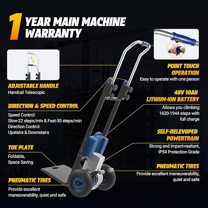 Electric Stair Climbing Hand Trucks Dolly Cart, 550lbs Heavy Duty Stair Climber - Image 2
