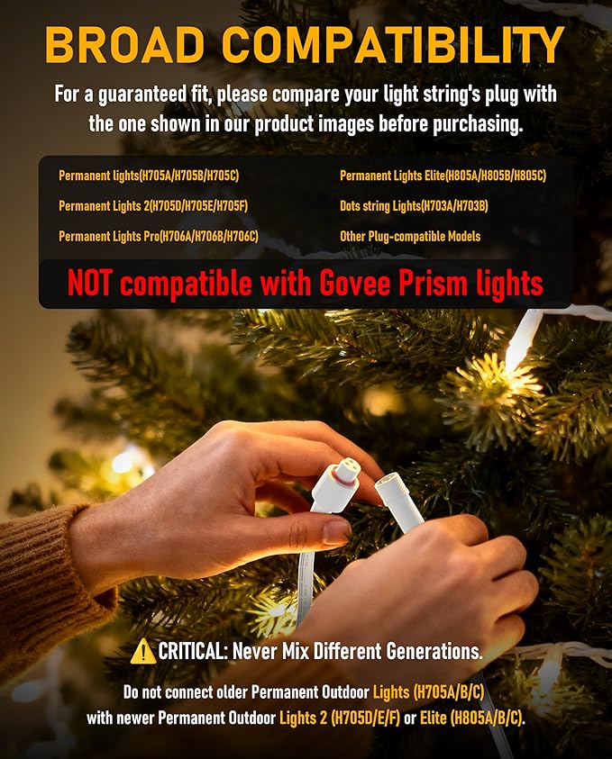 Y-Splitter for Govee Permanent Outdoor Lights, Waterproof Y-Connector Extension - Image 2