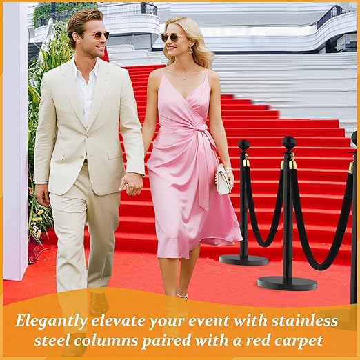 4Pcs Stanchions and Velvet Ropes, Crowd Control Barriers - Image 4