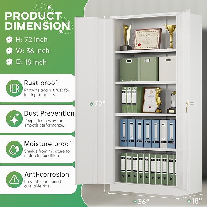 INTERGREAT Metal Storage Cabinet, Locking Tool Cabinets - Image 3