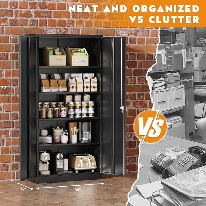 Greenvelly Steel SnapIt Storage Cabinet, 2 Doors and Lock - Image 7