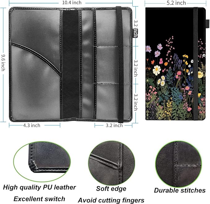 Car Registration and Insurance Holder, Leather Vehicle Glove Box Organizer - Image 4